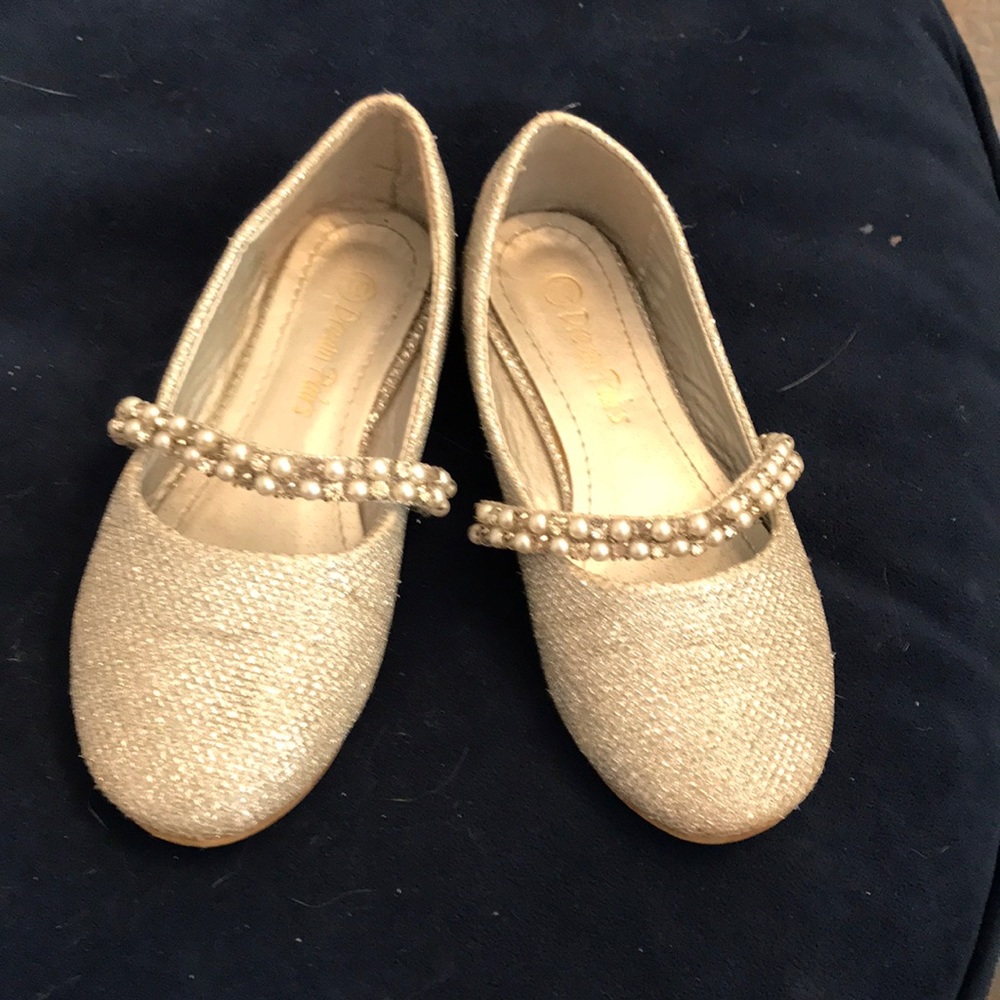 Silver sparkly flats